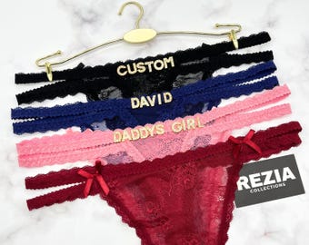 Custom Thong with Name, Personalized Lingerie Gift for Boyfriend, Romantic Gift for Him, Custom Panties, Valentine’s Day Gift Idea