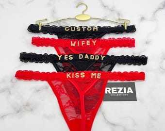 Custom Underwear, Personalised Thong With Name, Couple Anniversary Gift, Custom Thong, Custom Name Thong