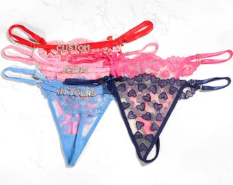 Custom Underwear with Name, Personalized Thong Gift for Him, Funny Romantic Lingerie, Anniversary Gift for Boyfriend, Valentine’s Gift