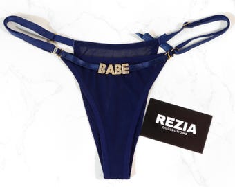 Tangas personalizadas con nombre, tanga personalizada con nombre, tanga personalizada con nombre y dijes dorados