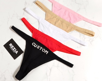 Custom Underwear with Name, Personalized Thong Gift for Him, Funny Romantic Lingerie, Anniversary Gift for Boyfriend, Valentine’s Gift