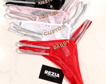 Custom Underwear with Name, Personalized Thong Gift for Him, Funny Romantic Lingerie, Anniversary Gift for Boyfriend, Valentine’s Gift