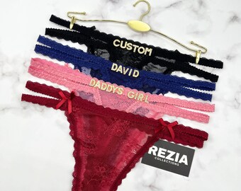 Custom Thong with Name, Personalized Lingerie Gift for Boyfriend, Romantic Gift for Him, Custom Panties, Valentine’s Day Gift Idea