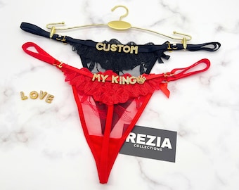 Tanga personalizada con nombre, Tanga con nombre a medida, Regalo romántico para él, Lencería personalizada, Tanga sexy de regalo para novio, Bragas personalizadas