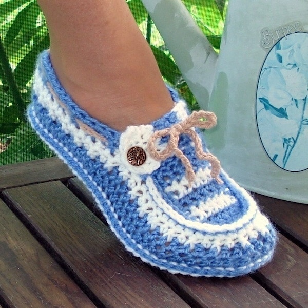 Instant Download - Crochet Pattern - Adult Button Loafers Slippers PDF 16