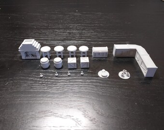 32 mm Miniatur Wirtshaus Bar Set: D&D Tabletop Terrain