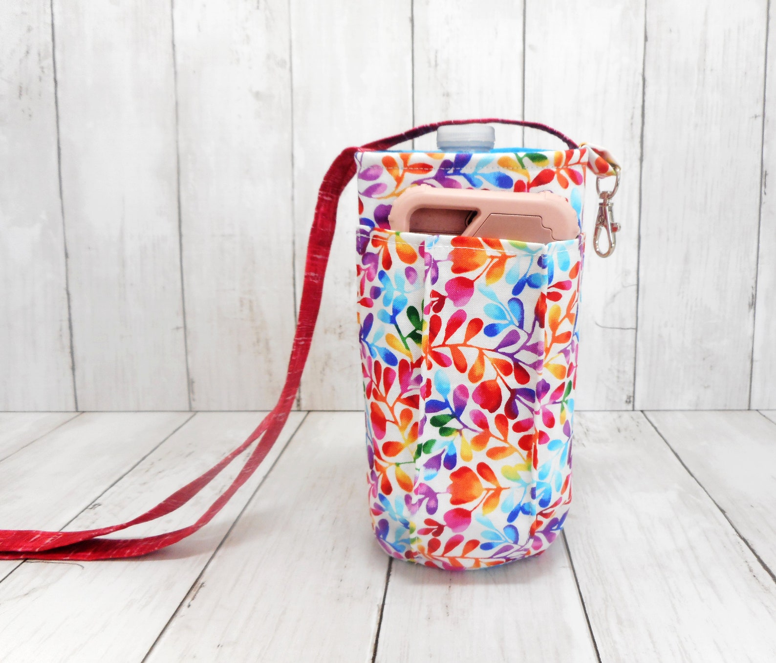 Water Bottle Purse Bright Floral Cross Body Purse Etsy