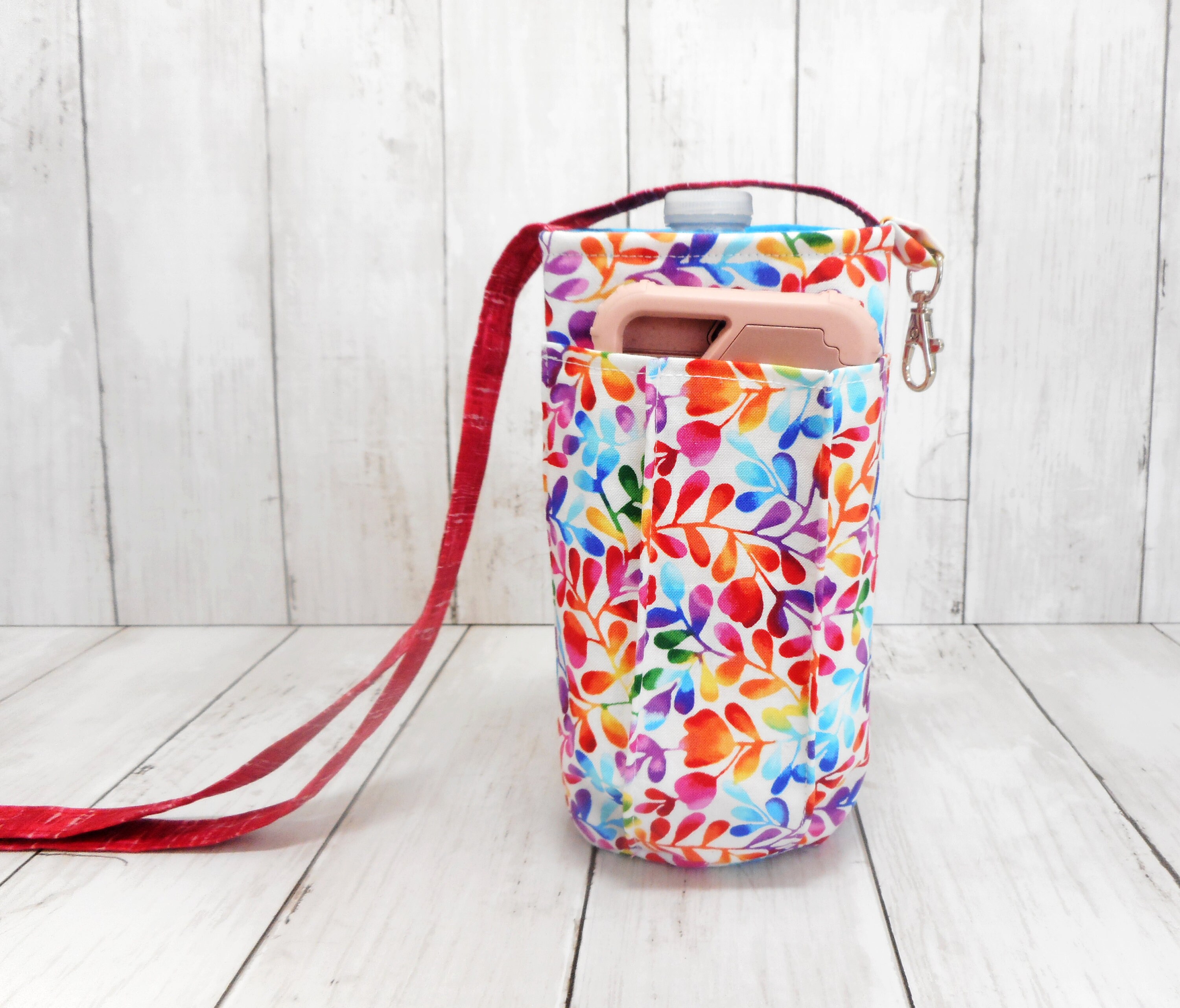 Water Bottle Purse Bright Floral Cross Body Purse Etsy
