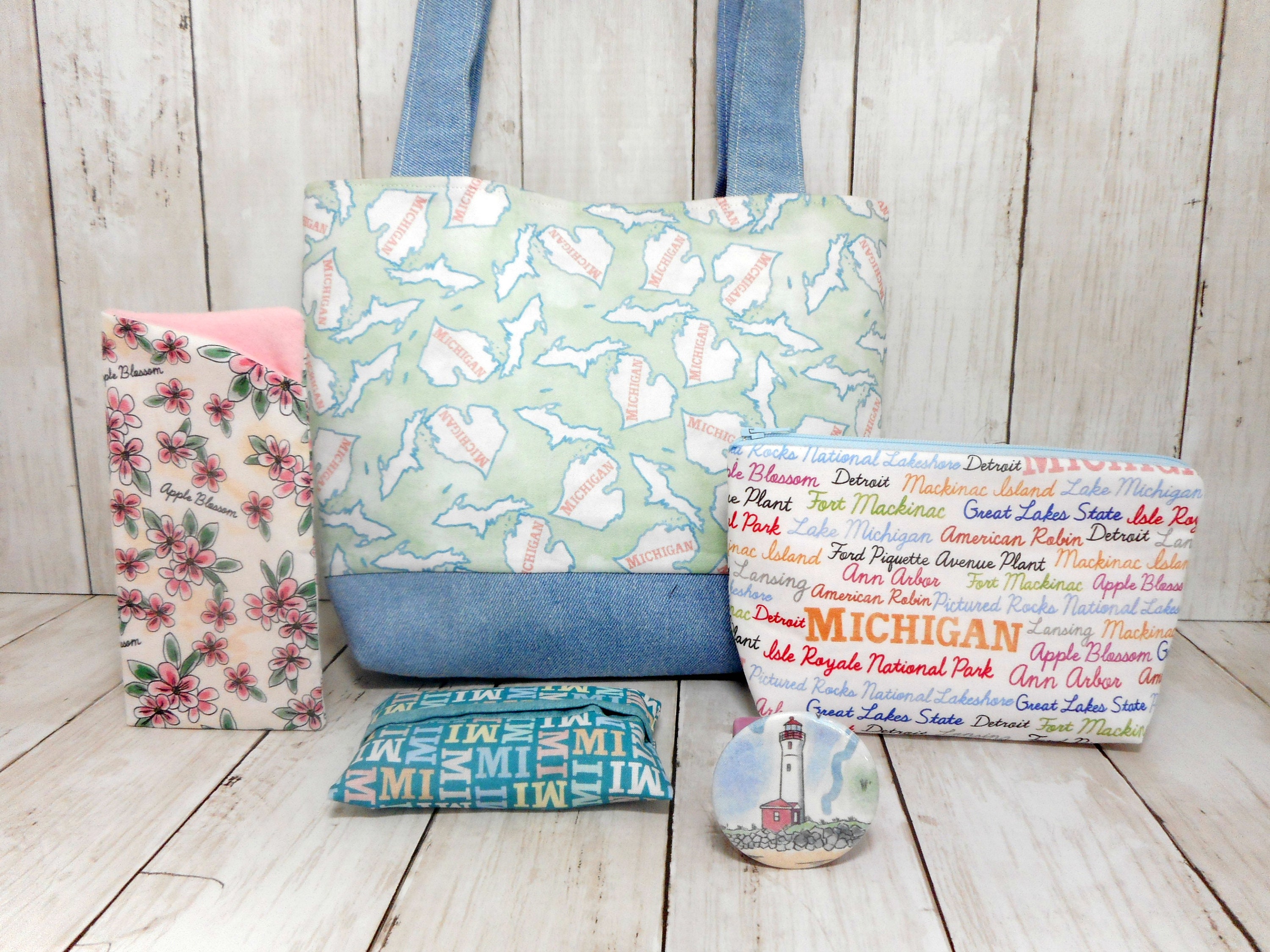 Michigan Purse Set Michigan Tote Bag with Accessories Etsy