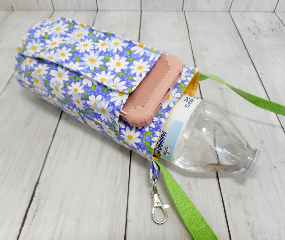 Purple Daisy Water Bottle Purse with Pockets Etsy