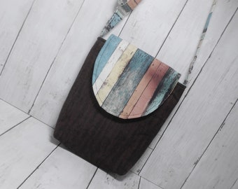 Wood Grain Purse, Cross Body Strap Purse