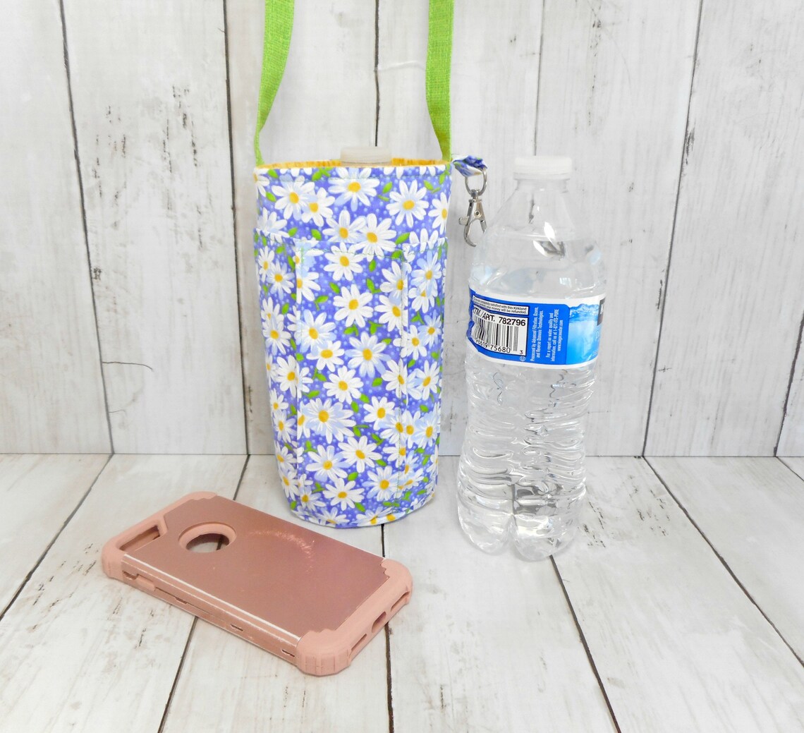 Purple Daisy Water Bottle Purse with Pockets Etsy