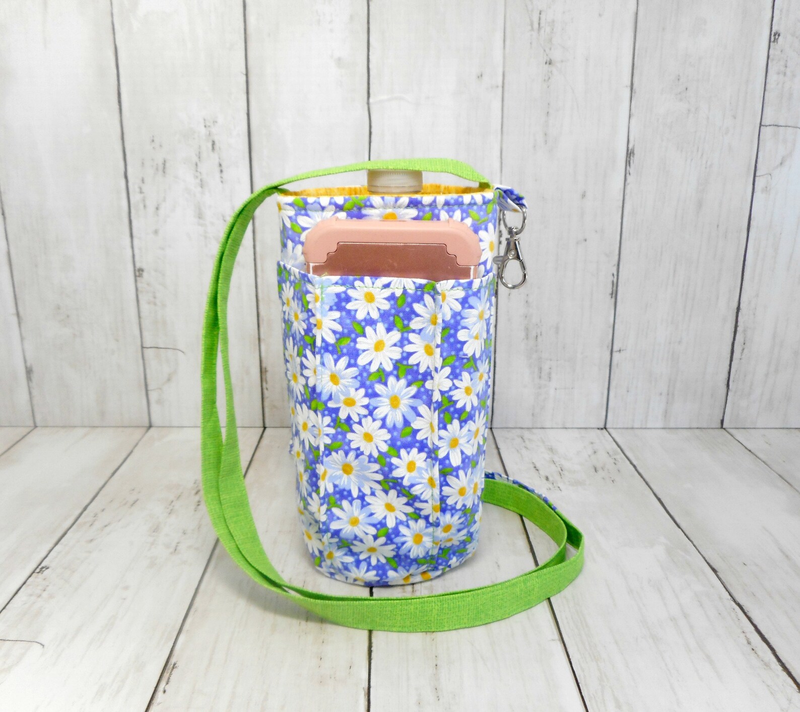 Purple Daisy Water Bottle Purse with Pockets Etsy