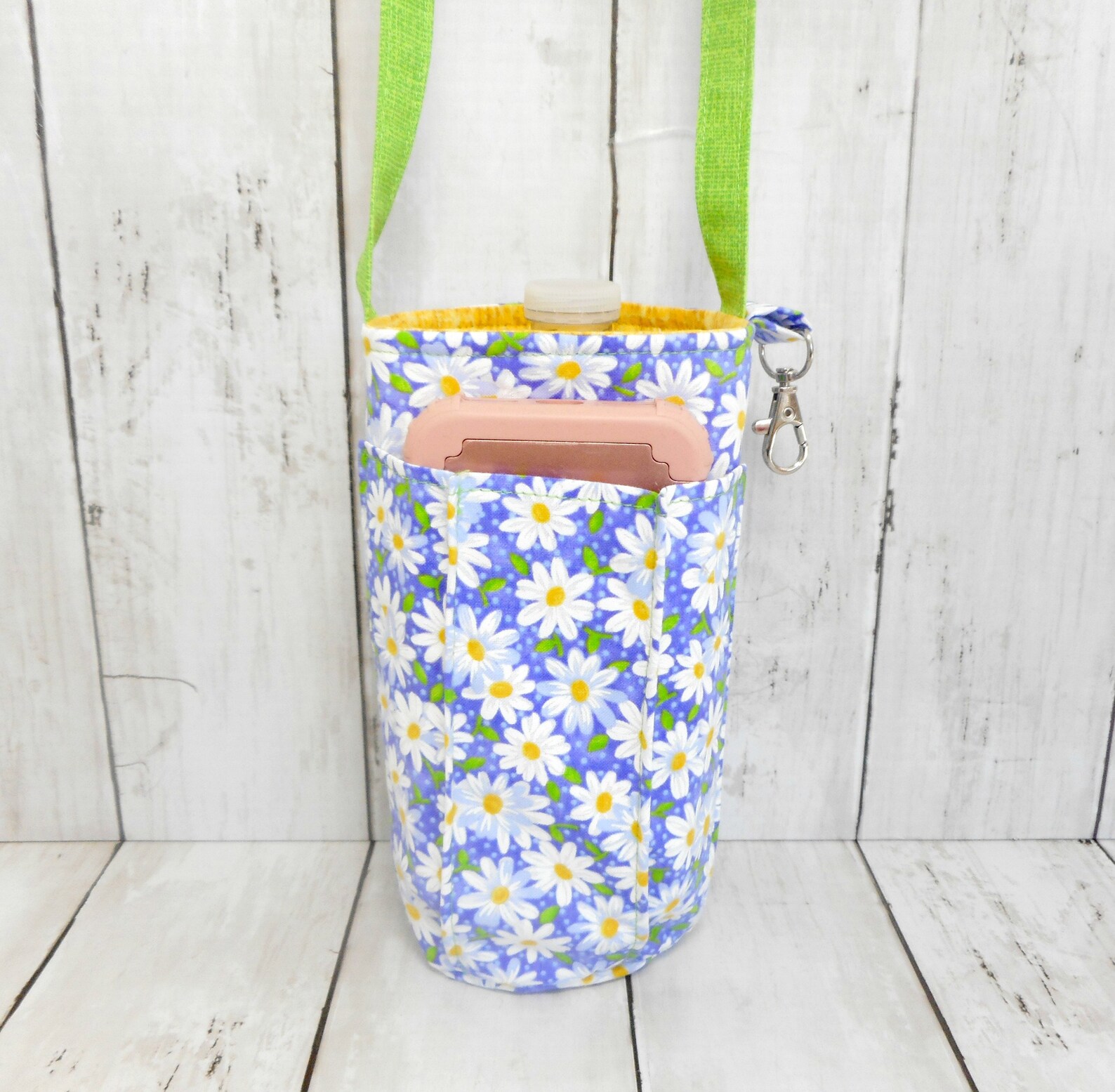 Purple Daisy Water Bottle Purse with Pockets Etsy