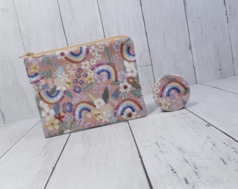 Rainbows and Flowers Zipper Pouch Set