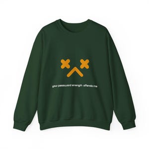PASSWORD STRENGTH Sarcastic Programmer Sweatshirt, Funny Computer Coder Jumper, Crewneck Pullover, Programmer Gift, Heavy Blend Sweatshirt