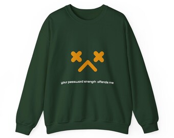 PASSWORD STRENGTH sarkastisches Programmierer-Sweatshirt, lustiger Computer Coder-Pullover, Rundhalspullover, Programmierer-Geschenk, schweres Mischungs-Sweatshirt