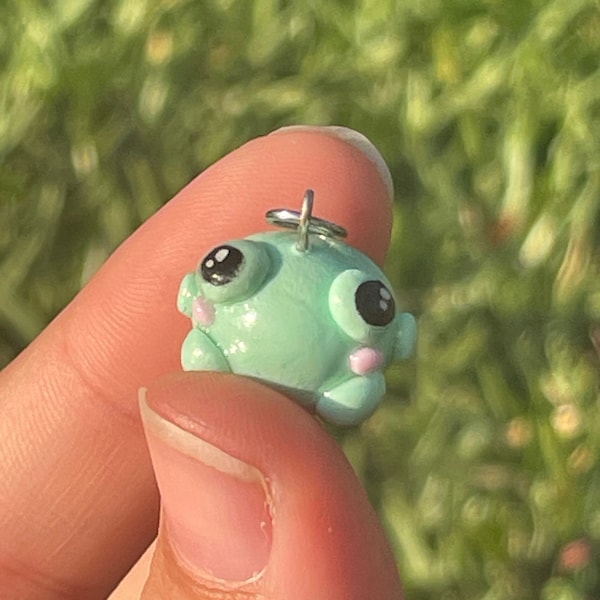 Frog Earring and Phone Charm~ handmade~ polymer clay~ hypoallergenic~ dangle earrings~ frog core~ charms~ clay art~ frog art