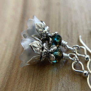 Firelight Flower Earrings Sterling Silver Ear Wire