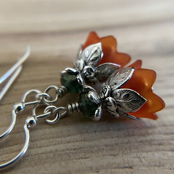 Tiger Lily Earrings Sterling Silver Ear Wire