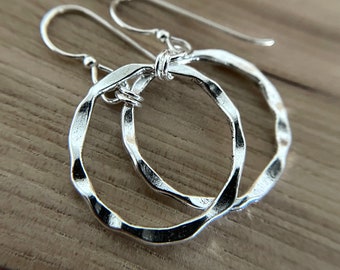 Silver Hoop Earrings Sterling Silver Ear Wires