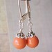 Coral Pearl Earrings Sterling Silver Ear Wire 8mm Swarovski Crystal Pearl