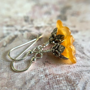 Day Lily Earrings Sterling Silver Ear Wire