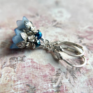 Bluebells, Blue Flower Earrings, Sterling Silver Ear Wires