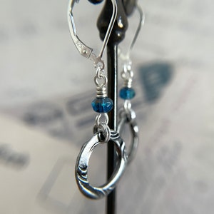 Blue Circle earrings sterling silver ear wires