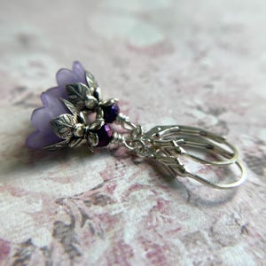 Spring Iris Earrings Sterling Silver Ear Wire