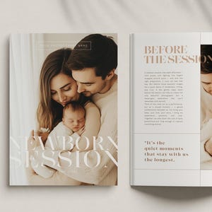 Newborn Photography Client Welcome Guide Editable Canva Template Pre-written Content Newborn Prep Guide Magazine Packet 30 Pages PDF