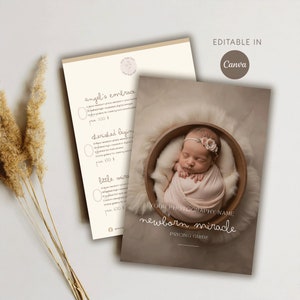 Prijsgids voor newborn-sessies • Bewerkbare prijsgids voor fotografie • Prijslijst sjabloon • Prijslijst voor newborn-sessies • Bewerkbaar met Canva