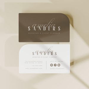 Modello modificabile di biglietto da visita minimalista Canva Design estetico Biglietto da visita per piccole imprese Stampabile Biglietto di lusso semplice ed elegante