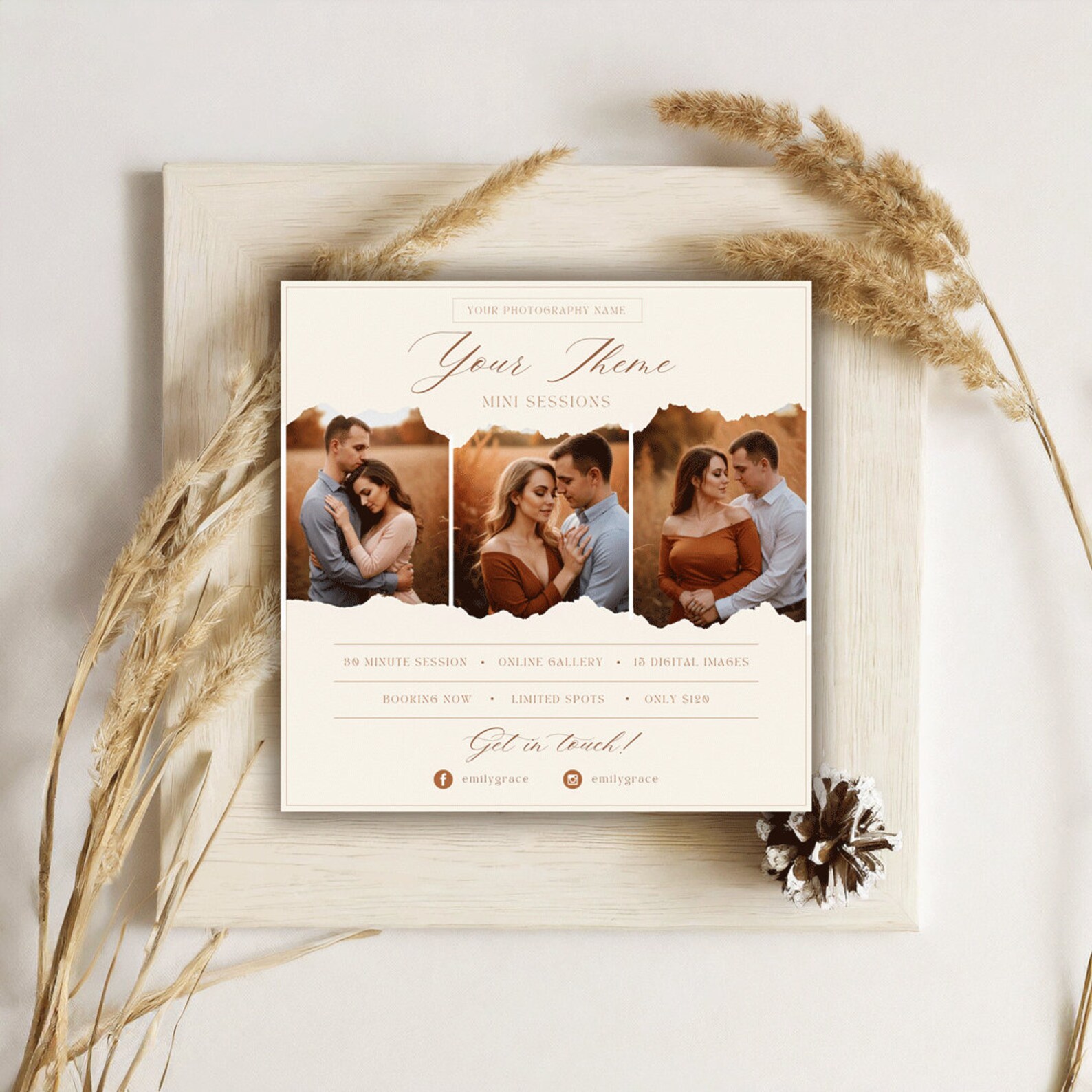 Photography Marketing Board, Mini Session Photography Template, Canva ...