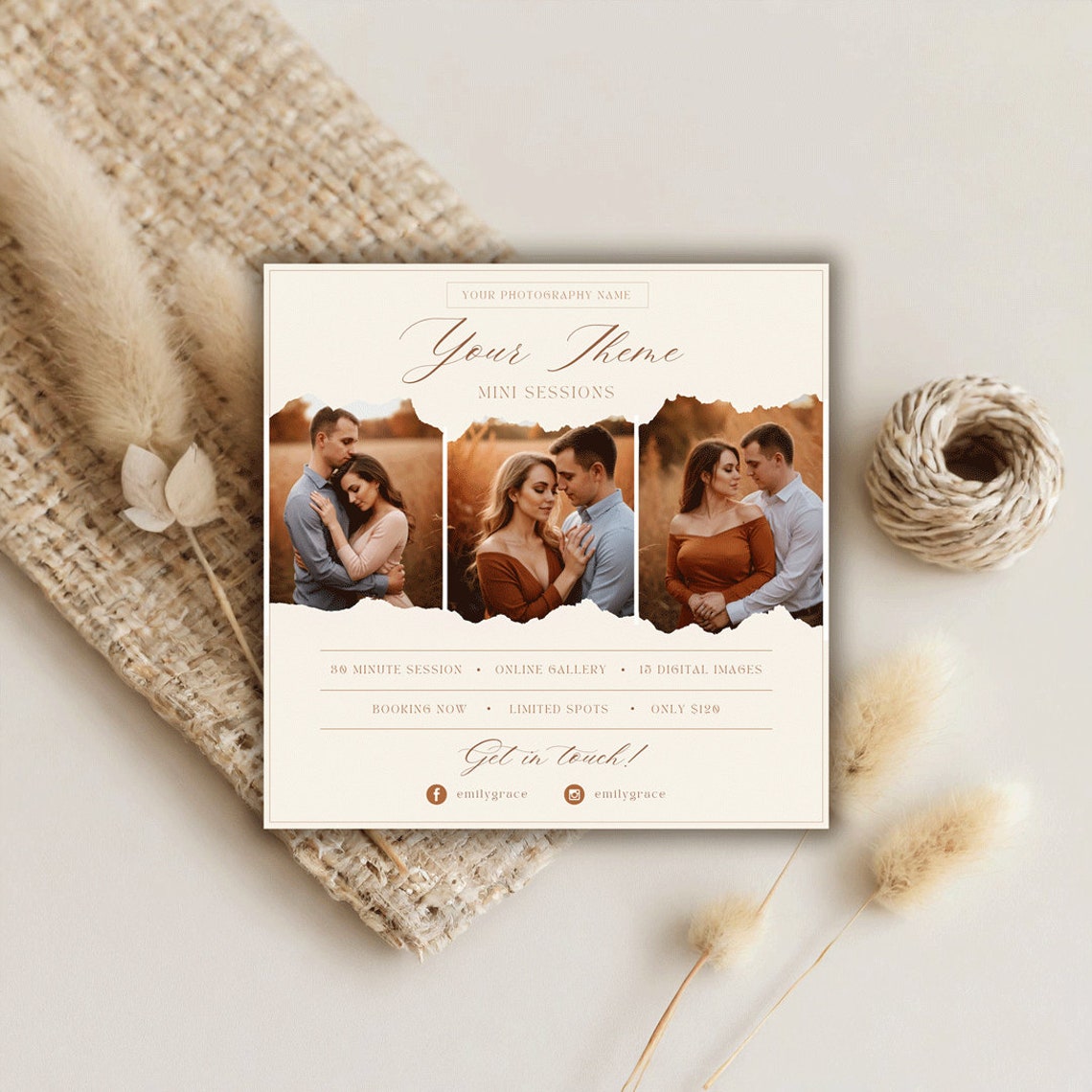Photography Marketing Board, Mini Session Photography Template, Canva ...
