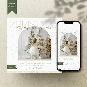 Christmas Mini Session Canva Editable Template Instagram Post & Story Template Holiday Social Media Photography Marketing Board