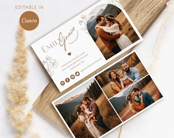 Photography Business Card - Boho Business Card for Photographer - Canva Editable Template - Photography Marketing - Boho Design