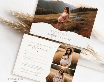 Photography Gift Certificate Canva Editable Template Maternity Session Gift Card Pregnancy Session Editable Voucher Photography Marketing