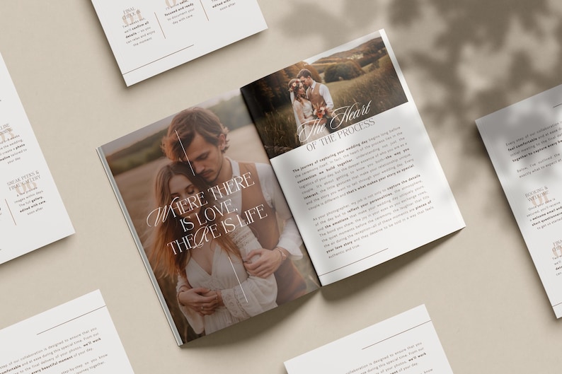 Elegant, pre-written wedding photography guide for photographers. Aesthetic, luxury Canva template to welcome clients with ease, clarity, and emotion. Fully editable, digital & print-ready.
