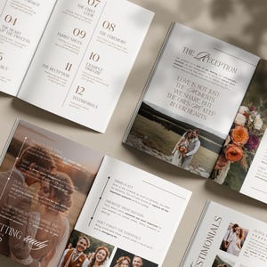 Elegant, pre-written wedding photography guide for photographers. Aesthetic, luxury Canva template to welcome clients with ease, clarity, and emotion. Fully editable, digital & print-ready.