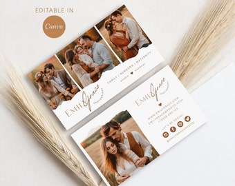 Boho Photography Business Card - Business Card for Photographer - Canva Editable Template - Photography Marketing - Boho Design