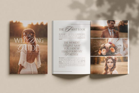 Wedding Photography Client Welcome Guide Pre-Written Canva Template Editable Wedding Prep Guide Photography Client Magazine 30 Pages PDF