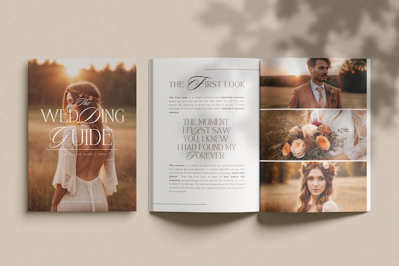 Elegant, pre-written wedding photography guide for photographers. Aesthetic, luxury Canva template to welcome clients with ease, clarity, and emotion. Fully editable, digital & print-ready.