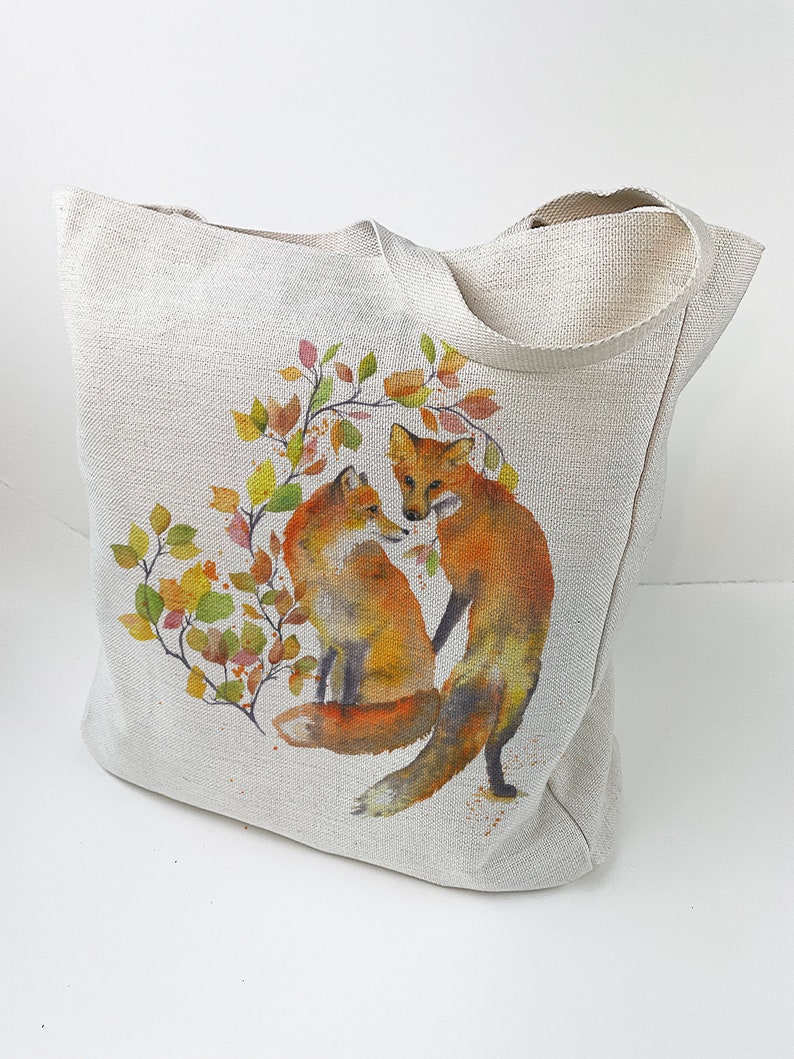 Tote Bag Choose your Design Canvas bag, large bag, huge tote bag, art tote, colourful bag, bird art bag, Olga Cuttell image 1