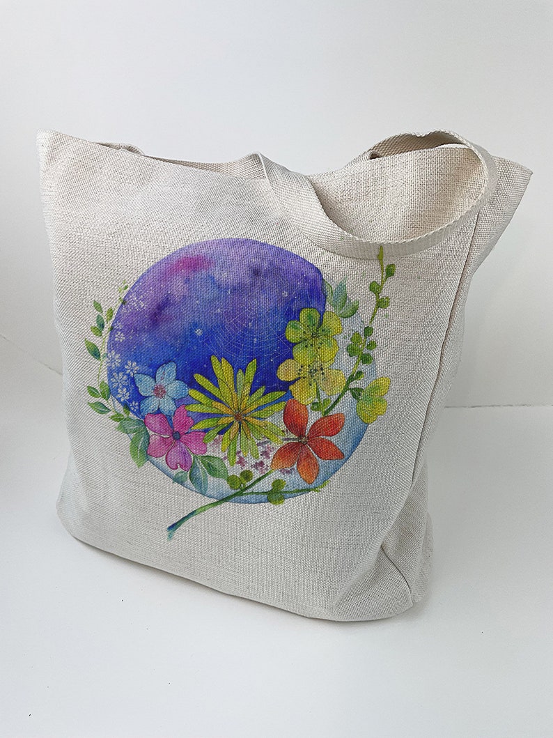 Tote Bag Choose your Design Canvas bag, large bag, huge tote bag, art tote, colourful bag, bird art bag, Olga Cuttell image 7