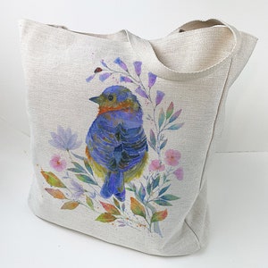 Tote Bag Choose your Design Canvas bag, large bag, huge tote bag, art tote, colourful bag, bird art bag, Olga Cuttell image 4