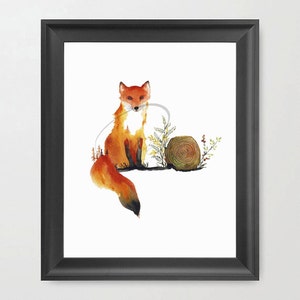 Indie Art Print Red Fox Sly Fox Clever Rascal Nick Wilde Vixey Watercolor Wildlife Painting Paper or Canvas Olga Cuttell image 2