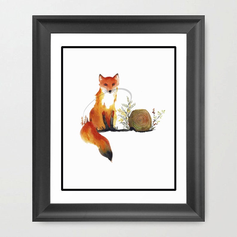 Indie Art Print Red Fox Sly Fox Clever Rascal Nick Wilde Vixey Watercolor Wildlife Painting Paper or Canvas Olga Cuttell image 3