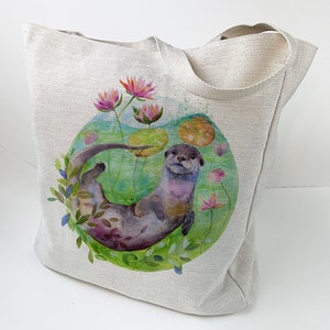 Tote Bag Choose your Design Canvas bag, large bag, huge tote bag, art tote, colourful bag, bird art bag, Olga Cuttell image 6