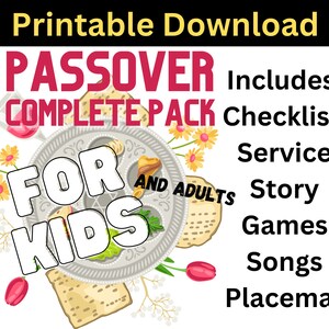 Printable Passover Pack for Parents and Kids, Pesach Seder Night